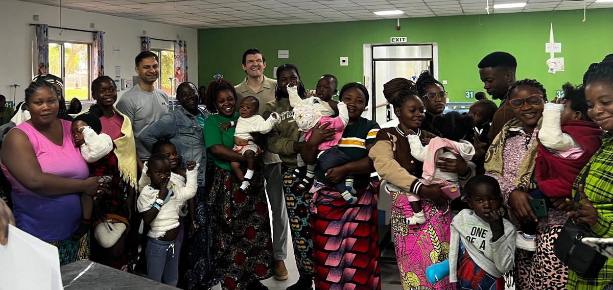 Families and children recovering after hand and brachial plexus surgery at Beit CURE International Hospital in Zambia, with Dr. Irwin and the Surgicorps International team.