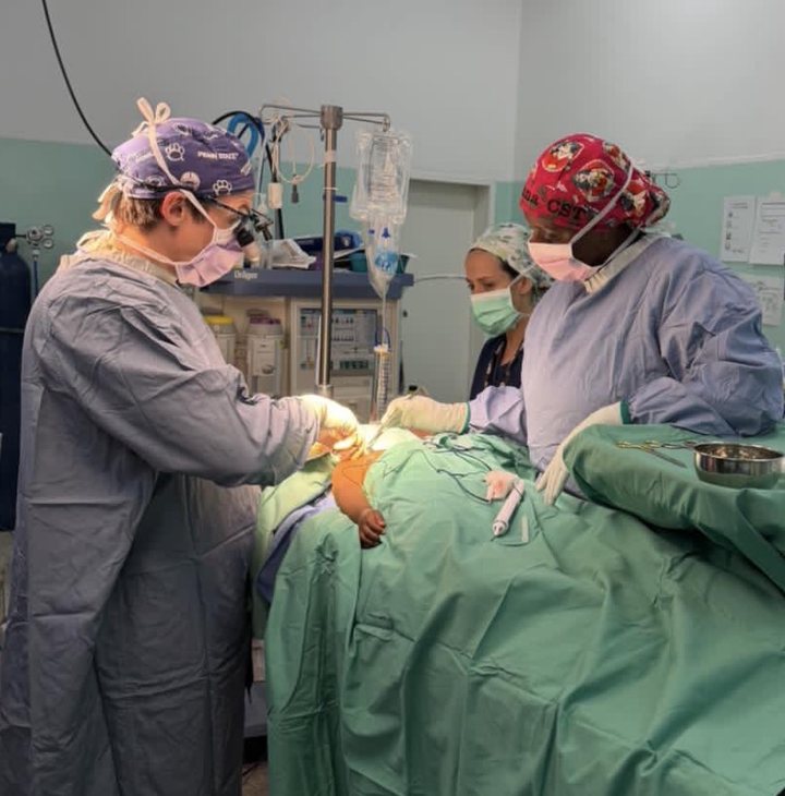 Surgical team operating at Beit CURE International Hospital in Zambia during a Surgicorps International hand surgery mission.